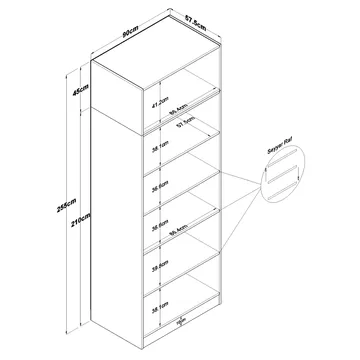 Garderobeskap Wallxpert Hyla v3 (90 x 255 x 57,5 cm) Hvit - Hvit - Oppbevaring - Klesoppbevaring - Garderober & garderobesystem - Garderobeskap & klesskap