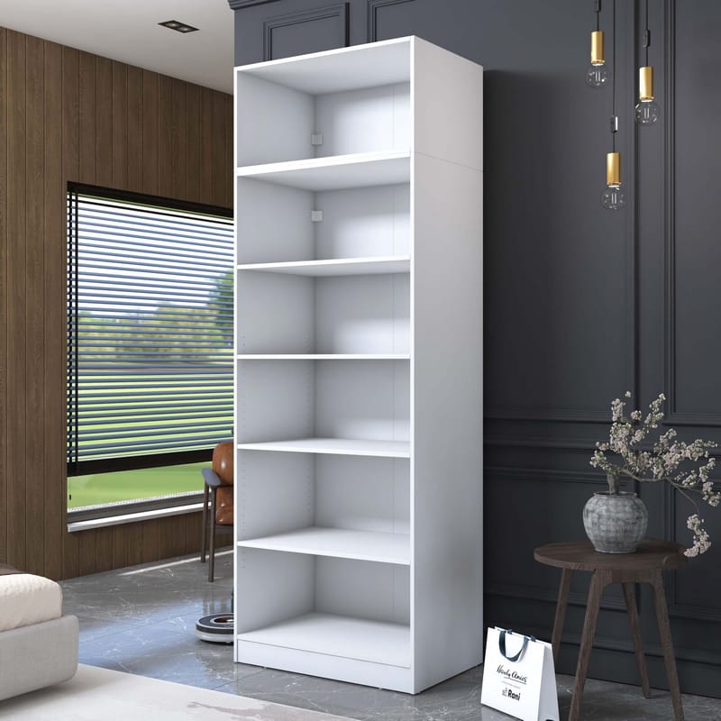 Garderobeskap Wallxpert Hyla v3 (90 x 255 x 57,5 cm) Hvit - Hvit - Oppbevaring - Klesoppbevaring - Garderober & garderobesystem - Garderobeskap & klesskap