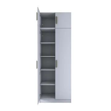 Garderobeskap Wallxpert Hyla v3 (90 x 255 x 57,5 cm) Hvit - Hvit - Oppbevaring - Klesoppbevaring - Garderober & garderobesystem - Garderobeskap & klesskap