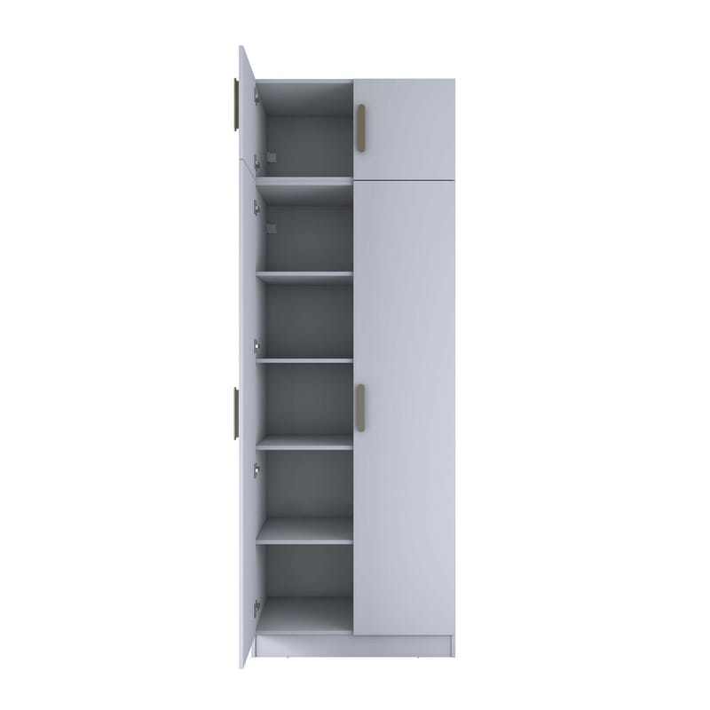 Garderobeskap Wallxpert Hyla v3 (90 x 255 x 57,5 cm) Hvit - Hvit - Oppbevaring - Klesoppbevaring - Garderober & garderobesystem - Garderobeskap & klesskap