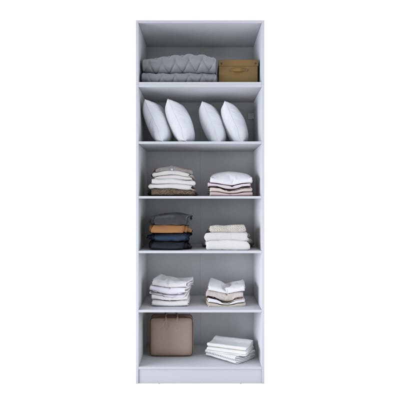 Garderobeskap Wallxpert Hyla v3 (90 x 255 x 57,5 cm) Hvit - Hvit - Oppbevaring - Klesoppbevaring - Garderober & garderobesystem - Garderobeskap & klesskap