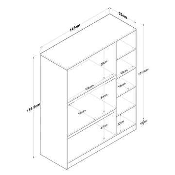 Garderobeskap Wallxpert Isla-hylle (145 x 181,9 x 55 cm) Valnøtt hvit - Valnøtt og hvit - Oppbevaring - Klesoppbevaring - Garderober & garderobesystem - Garderobeskap & klesskap