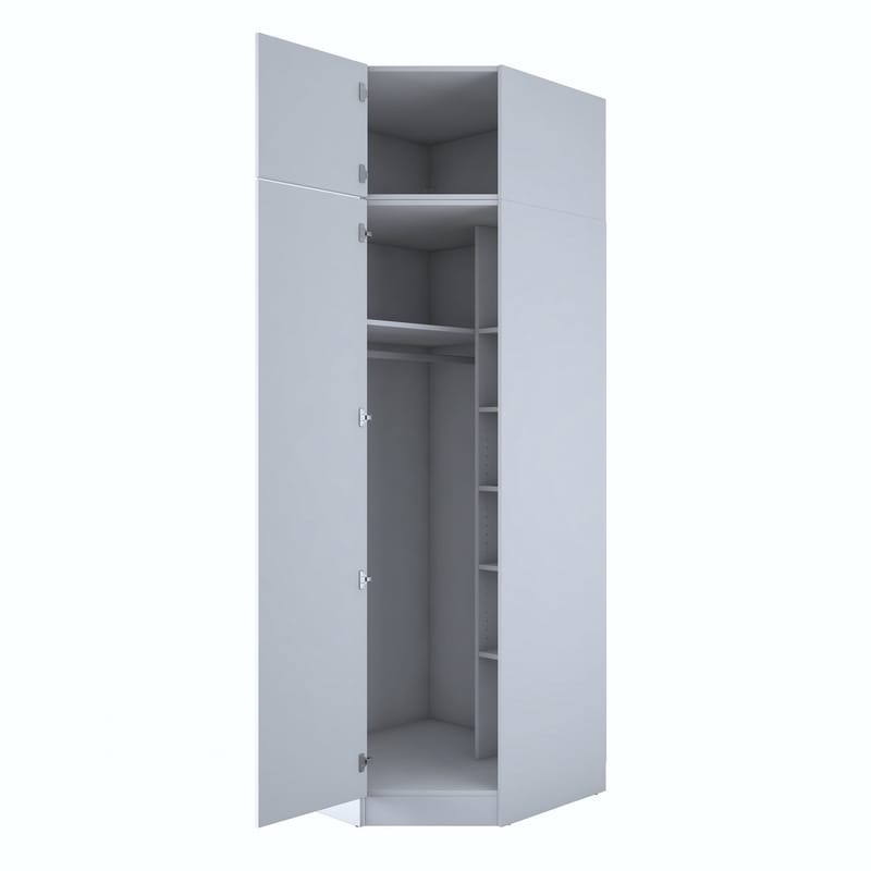 Garderobeskap Wallxpert Juna (91 x 255 x 57,5 cm) hvit - Hvit - Oppbevaring - Klesoppbevaring - Garderober & garderobesystem - Garderobeskap & klesskap