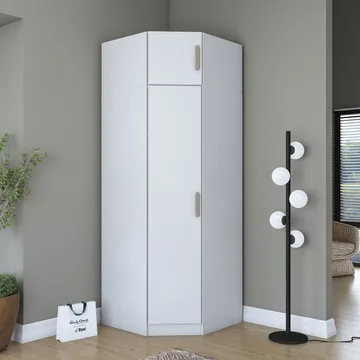 Garderobeskap Wallxpert Juna (91 x 255 x 57,5 cm) hvit - Hvit - Oppbevaring - Klesoppbevaring - Garderober & garderobesystem - Garderobeskap & klesskap