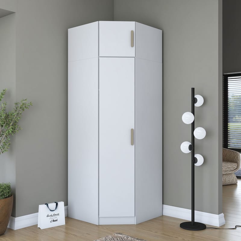 Garderobeskap Wallxpert Juna (91 x 255 x 57,5 cm) hvit - Hvit - Oppbevaring - Klesoppbevaring - Garderober & garderobesystem - Garderobeskap & klesskap