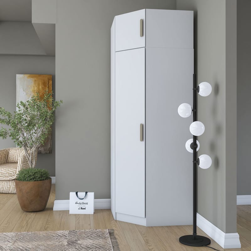 Garderobeskap Wallxpert Juna (91 x 255 x 57,5 cm) hvit - Hvit - Oppbevaring - Klesoppbevaring - Garderober & garderobesystem - Garderobeskap & klesskap