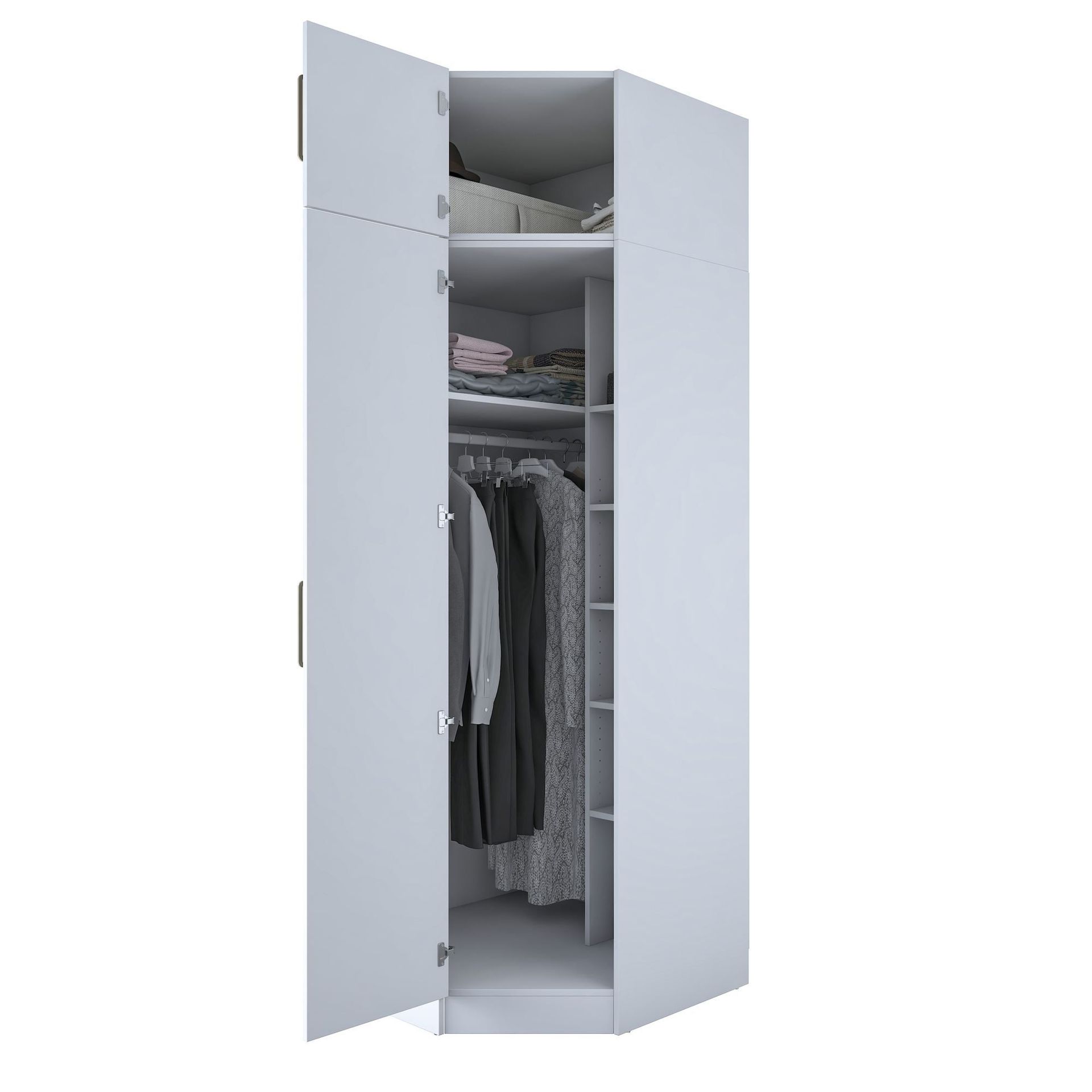 Garderobeskap Wallxpert Juna (91 x 255 x 57,5 cm) hvit - Hvit