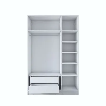 Garderobeskap Wallxpert Kira-hylle v2 (135 x 210 x 57,5 cm) Hvit - Hvit - Oppbevaring - Klesoppbevaring - Garderober & garderobesystem - Garderobeskap & klesskap