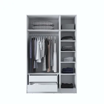 Garderobeskap Wallxpert Kira-hylle v2 (135 x 210 x 57,5 cm) Hvit - Hvit - Oppbevaring - Klesoppbevaring - Garderober & garderobesystem - Garderobeskap & klesskap