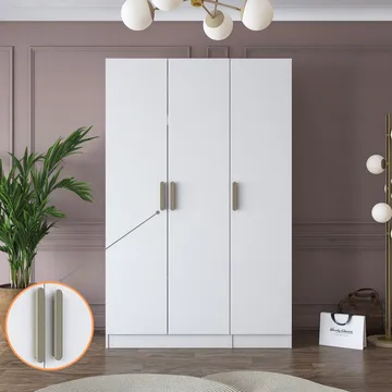 Garderobeskap Wallxpert Kira-hylle v2 (135 x 210 x 57,5 cm) Hvit - Hvit - Oppbevaring - Klesoppbevaring - Garderober & garderobesystem - Garderobeskap & klesskap