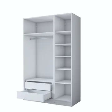 Garderobeskap Wallxpert Kira-hylle v2 (135 x 210 x 57,5 cm) Hvit - Hvit - Oppbevaring - Klesoppbevaring - Garderober & garderobesystem - Garderobeskap & klesskap