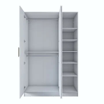 Garderobeskap Wallxpert Kira Shelf (135 x 210 x 57,5 cm) hvit - Hvit - Oppbevaring - Klesoppbevaring - Garderober & garderobesystem - Garderobeskap & klesskap