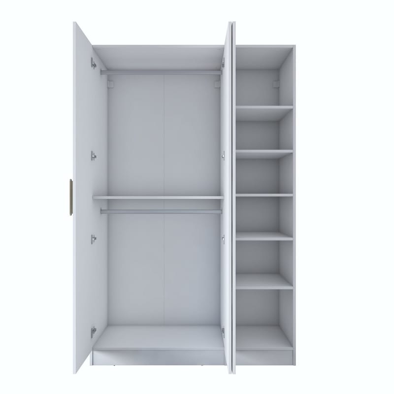 Garderobeskap Wallxpert Kira Shelf (135 x 210 x 57,5 cm) hvit - Hvit - Oppbevaring - Klesoppbevaring - Garderober & garderobesystem - Garderobeskap & klesskap
