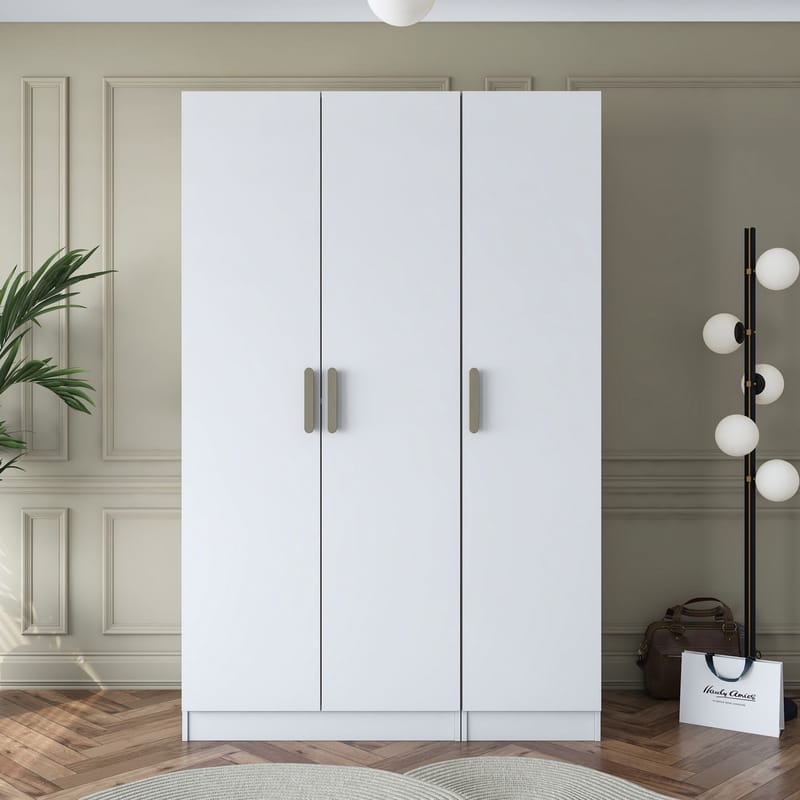 Garderobeskap Wallxpert Kira Shelf (135 x 210 x 57,5 cm) hvit - Hvit - Oppbevaring - Klesoppbevaring - Garderober & garderobesystem - Garderobeskap & klesskap