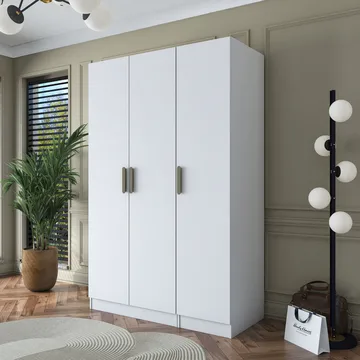 Garderobeskap Wallxpert Kira Shelf (135 x 210 x 57,5 cm) hvit - Hvit - Oppbevaring - Klesoppbevaring - Garderober & garderobesystem - Garderobeskap & klesskap