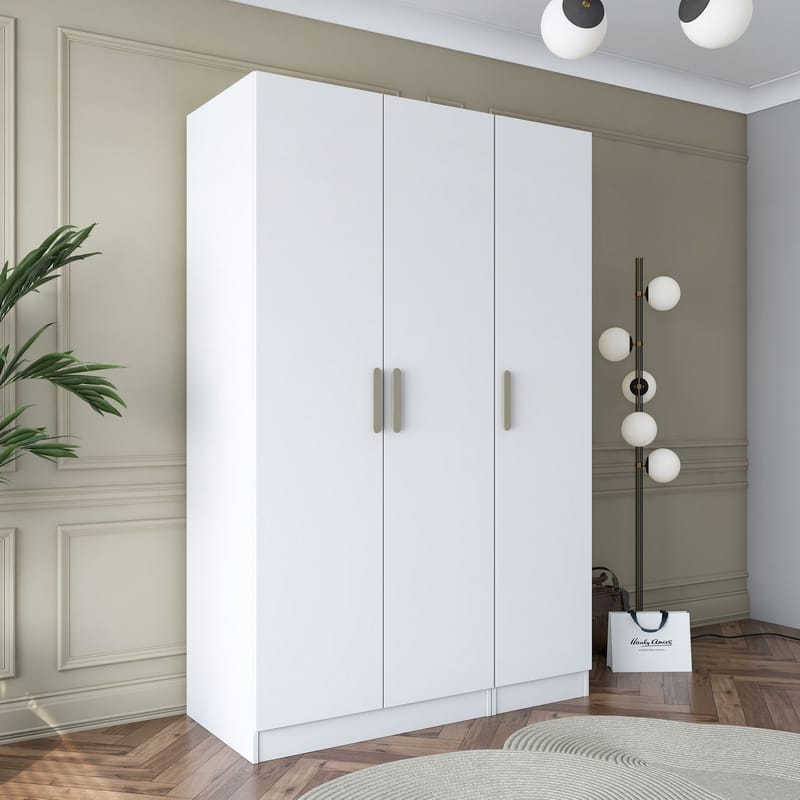 Garderobeskap Wallxpert Kira Shelf (135 x 210 x 57,5 cm) hvit - Hvit - Oppbevaring - Klesoppbevaring - Garderober & garderobesystem - Garderobeskap & klesskap