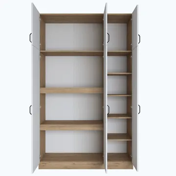 Garderobeskap Wallxpert Lora hylle (145 x 239 x 55 cm) Valnøtt hvit - Valnøtt og hvit - Oppbevaring - Klesoppbevaring - Garderober & garderobesystem - Garderobeskap & klesskap