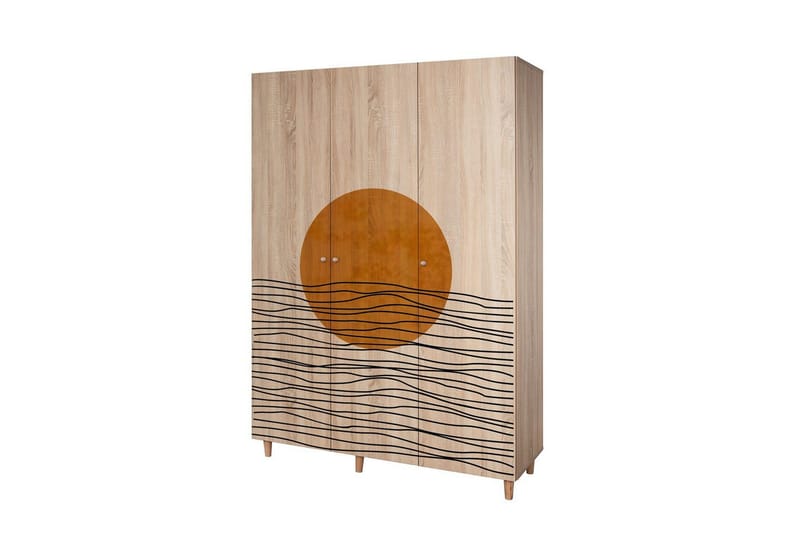 Gladfield Garderobe 135x192 cm - Natur - Oppbevaring - Klesoppbevaring - Garderober & garderobesystem