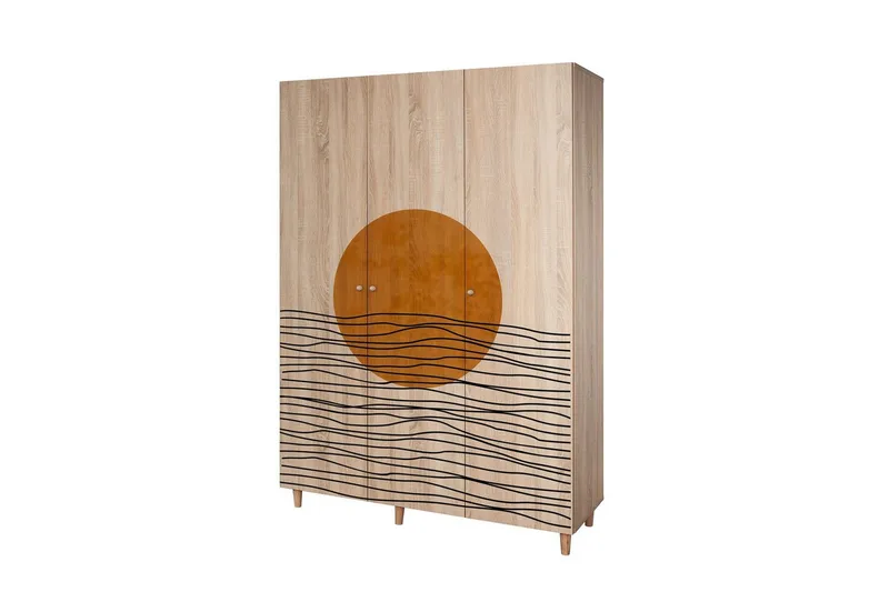 Gladfield Garderobe 135x192 cm - Natur - Oppbevaring - Klesoppbevaring - Garderober & garderobesystem
