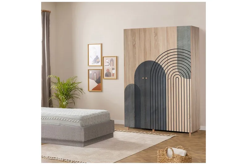 Gladfield Garderobe 135x192 cm - Natur - Oppbevaring - Klesoppbevaring - Garderober & garderobesystem