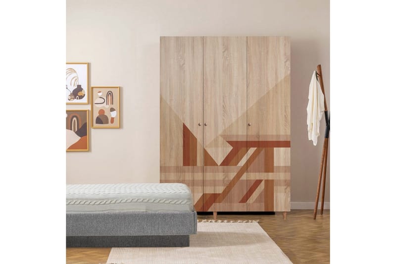 Gladfield Garderobe 135x192 cm - Natur - Oppbevaring - Klesoppbevaring - Garderober & garderobesystem