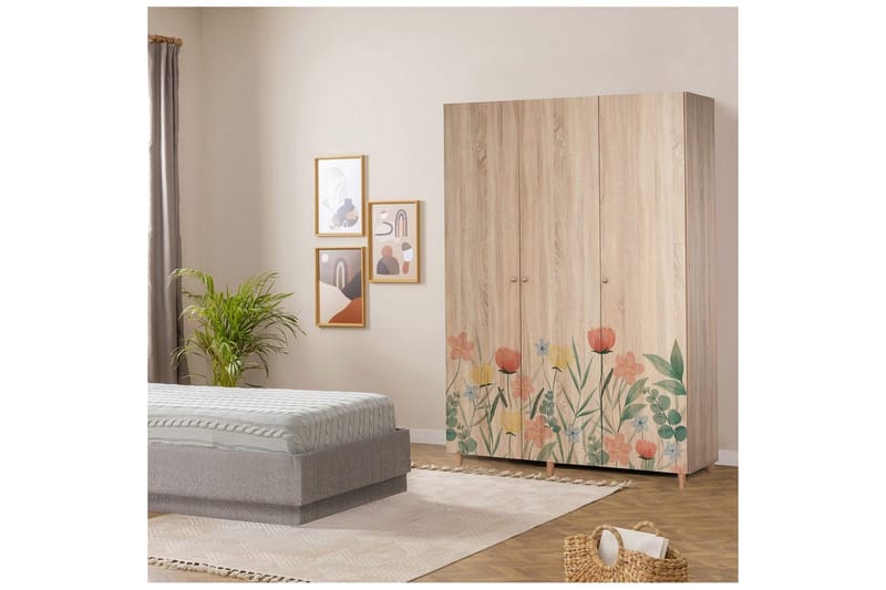 Gladfield Garderobe 135x192 cm - Natur - Oppbevaring - Klesoppbevaring - Garderober & garderobesystem