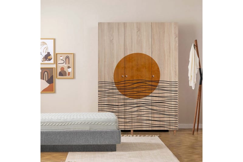 Gladfield Garderobe 135x192 cm - Natur - Oppbevaring - Klesoppbevaring - Garderober & garderobesystem