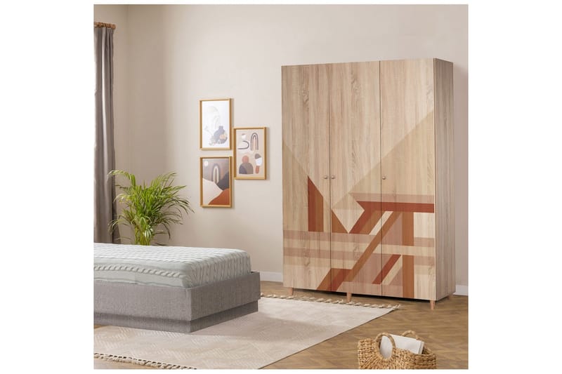 Gladfield Garderobe 135x192 cm - Natur - Oppbevaring - Klesoppbevaring - Garderober & garderobesystem