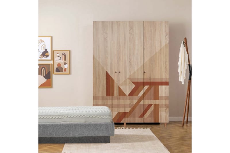 Gladfield Garderobe 135x192 cm - Natur - Oppbevaring - Klesoppbevaring - Garderober & garderobesystem