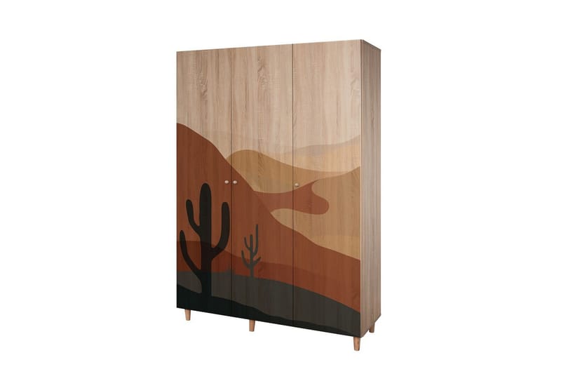 Gladfield Garderobe 135x192 cm - Natur - Oppbevaring - Klesoppbevaring - Garderober & garderobesystem