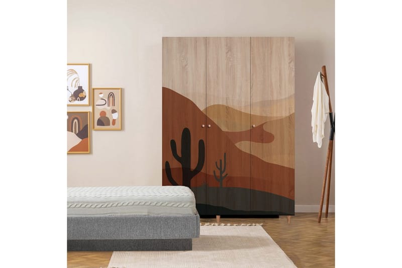 Gladfield Garderobe 135x192 cm - Natur - Oppbevaring - Klesoppbevaring - Garderober & garderobesystem