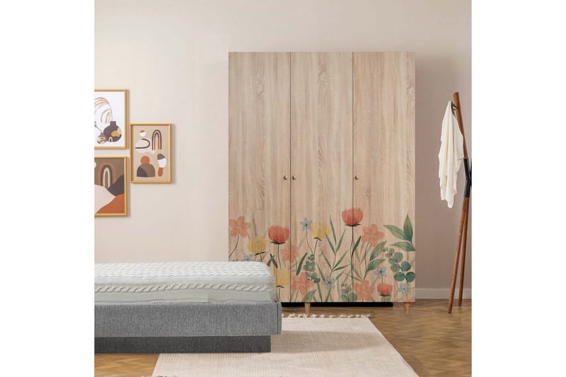 Gladfield Garderobe 135x192 cm - Natur - Oppbevaring - Klesoppbevaring - Garderober & garderobesystem