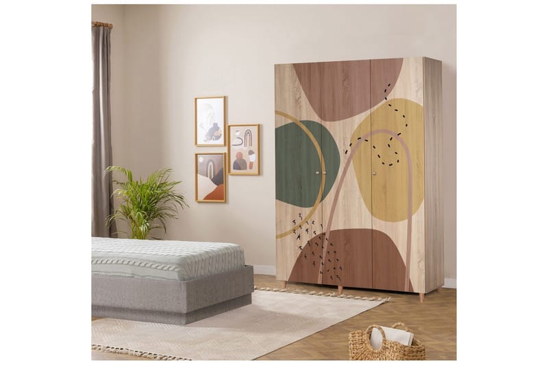Gladfield Garderobe 135x192 cm - Natur - Oppbevaring - Klesoppbevaring - Garderober & garderobesystem