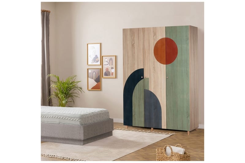 Gladfield Garderobe 135x192 cm - Natur - Oppbevaring - Klesoppbevaring - Garderober & garderobesystem