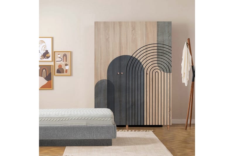 Gladfield Garderobe 135x192 cm - Natur - Oppbevaring - Klesoppbevaring - Garderober & garderobesystem