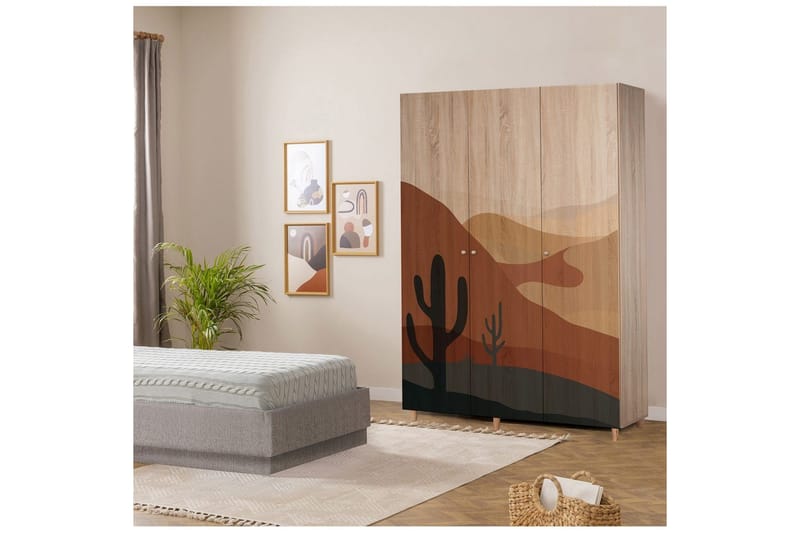 Gladfield Garderobe 135x192 cm - Natur - Oppbevaring - Klesoppbevaring - Garderober & garderobesystem