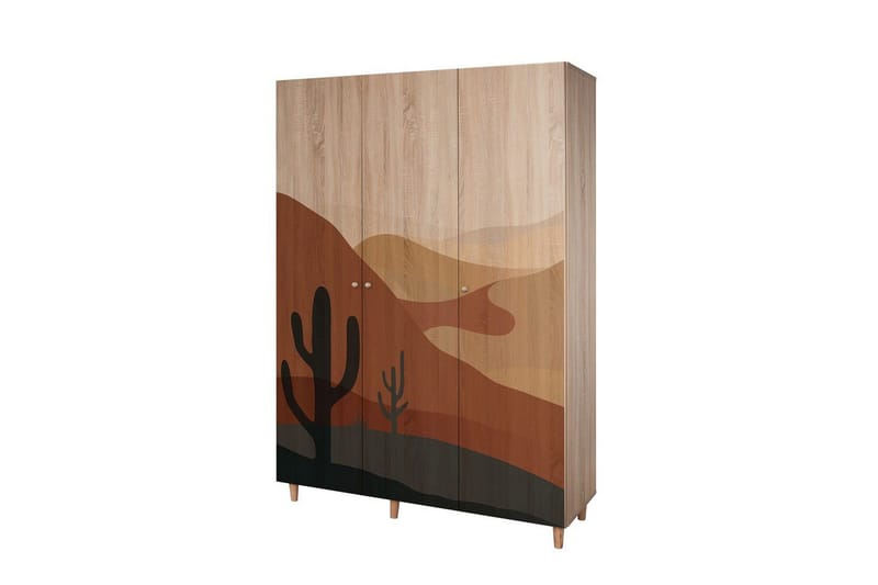 Gladfield Garderobe 135x192 cm - Natur - Oppbevaring - Klesoppbevaring - Garderober & garderobesystem