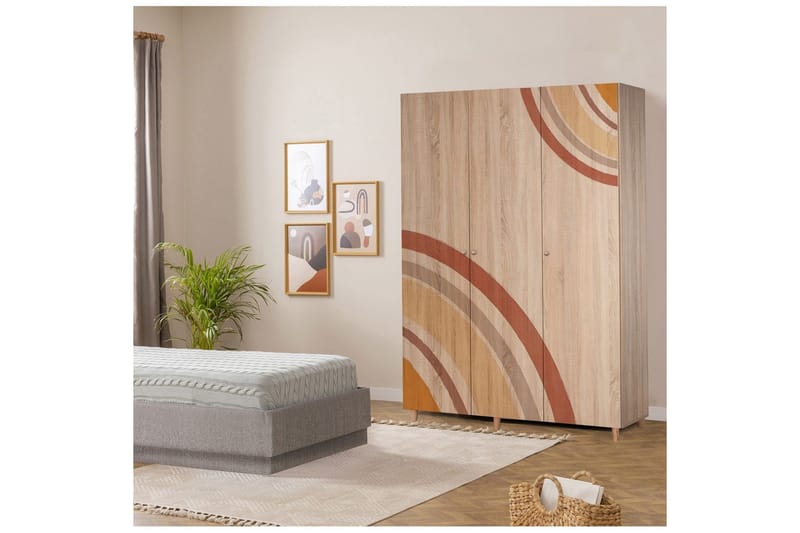 Gladfield Garderobesskåp 135x192 cm - Oppbevaring - Klesoppbevaring - Garderober & garderobesystem