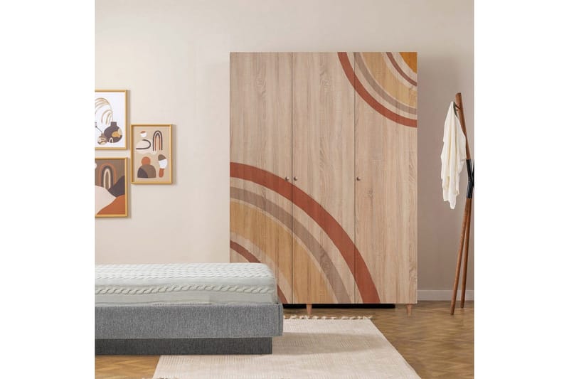 Gladfield Garderobesskåp 135x192 cm - Oppbevaring - Klesoppbevaring - Garderober & garderobesystem