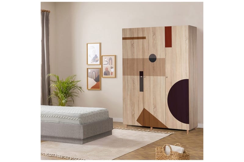 Gladfield Garderobesskåp 135x192 cm - Oppbevaring - Klesoppbevaring - Garderober & garderobesystem