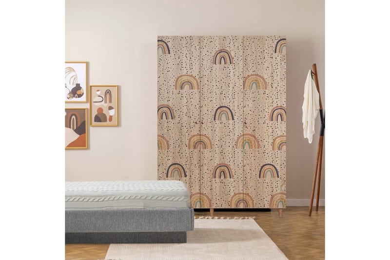 Gladfield Garderobesskåp 135x192 cm - Oppbevaring - Klesoppbevaring - Garderober & garderobesystem