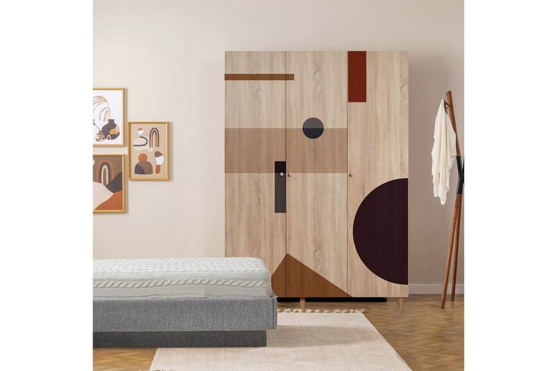 Gladfield Garderobesskåp 135x192 cm - Oppbevaring - Klesoppbevaring - Garderober & garderobesystem - Garderobeskap & klesskap