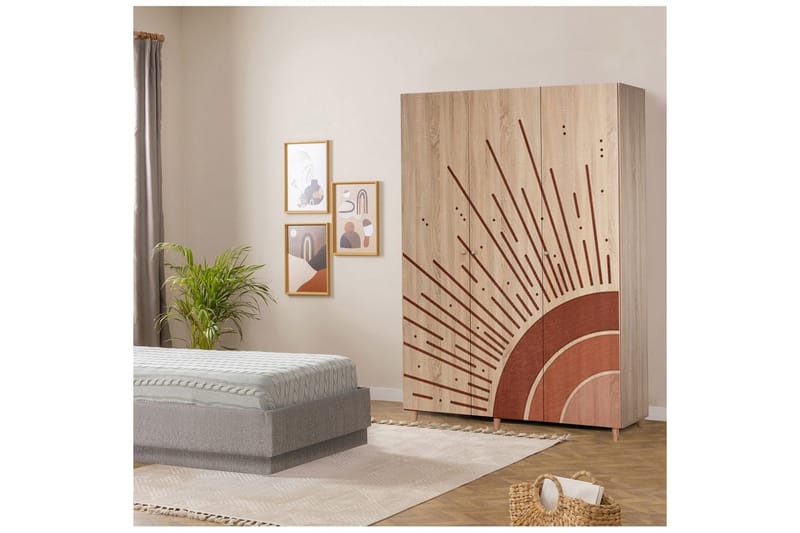 Gladfield Garderobesskåp 135x192 cm - Oppbevaring - Klesoppbevaring - Garderober & garderobesystem - Garderobeskap & klesskap