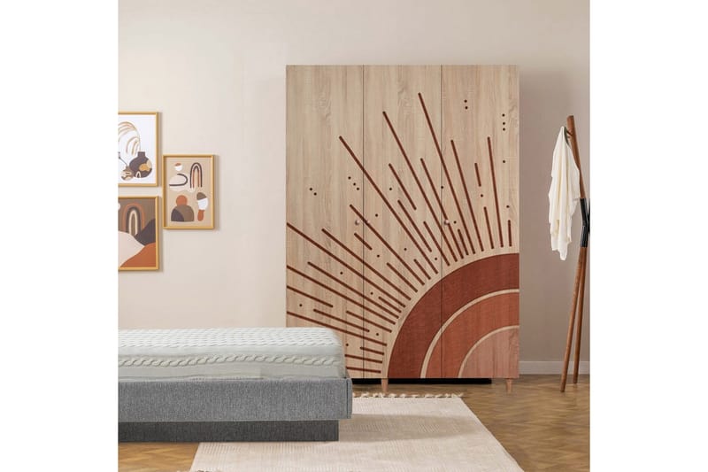 Gladfield Garderobesskåp 135x192 cm - Oppbevaring - Klesoppbevaring - Garderober & garderobesystem - Garderobeskap & klesskap