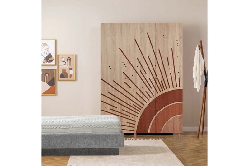 Gladfield Garderobesskåp 135x192 cm - Oppbevaring - Klesoppbevaring - Garderober & garderobesystem