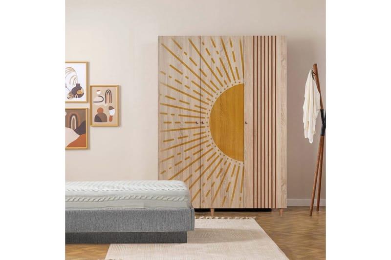 Gladfield Garderobesskåp 135x192 cm - Oppbevaring - Klesoppbevaring - Garderober & garderobesystem