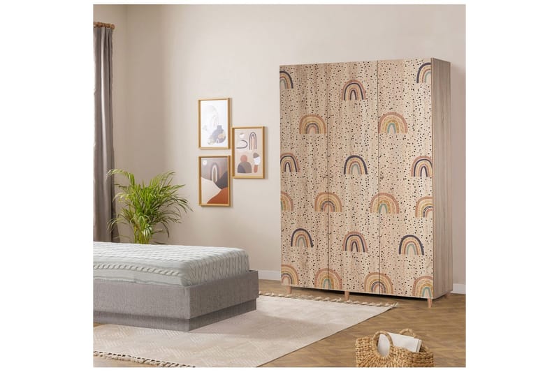 Gladfield Garderobesskåp 135x192 cm - Oppbevaring - Klesoppbevaring - Garderober & garderobesystem