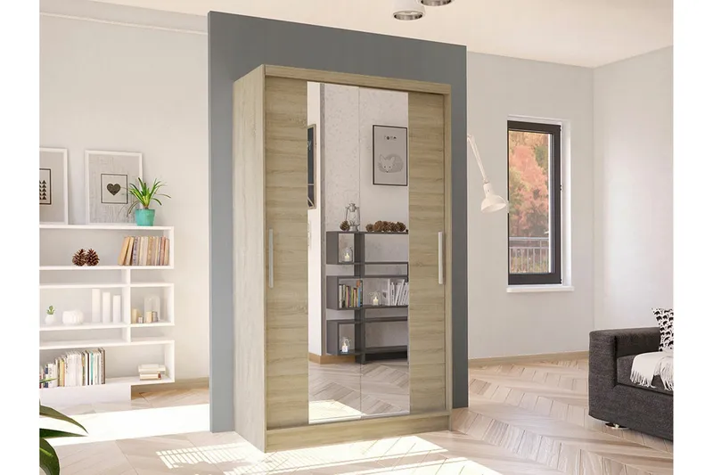 Glenmore Garderob m. Spegel Brown - Oppbevaring - Klesoppbevaring - Garderober & garderobesystem