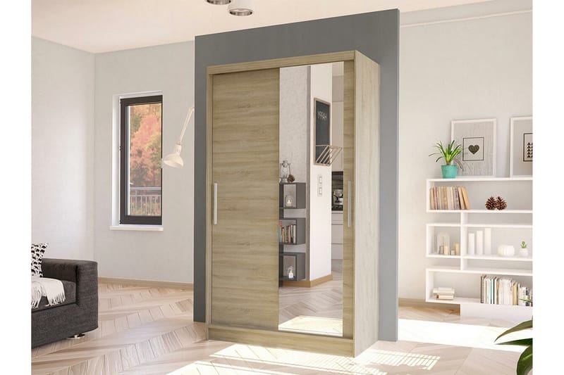 Glenmore Garderob m. Spegel Brown - Oppbevaring - Klesoppbevaring - Garderober & garderobesystem