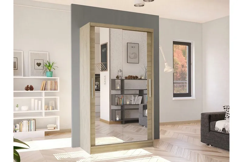 Glenmore Garderob m. Spegel Brown - Oppbevaring - Klesoppbevaring - Garderober & garderobesystem